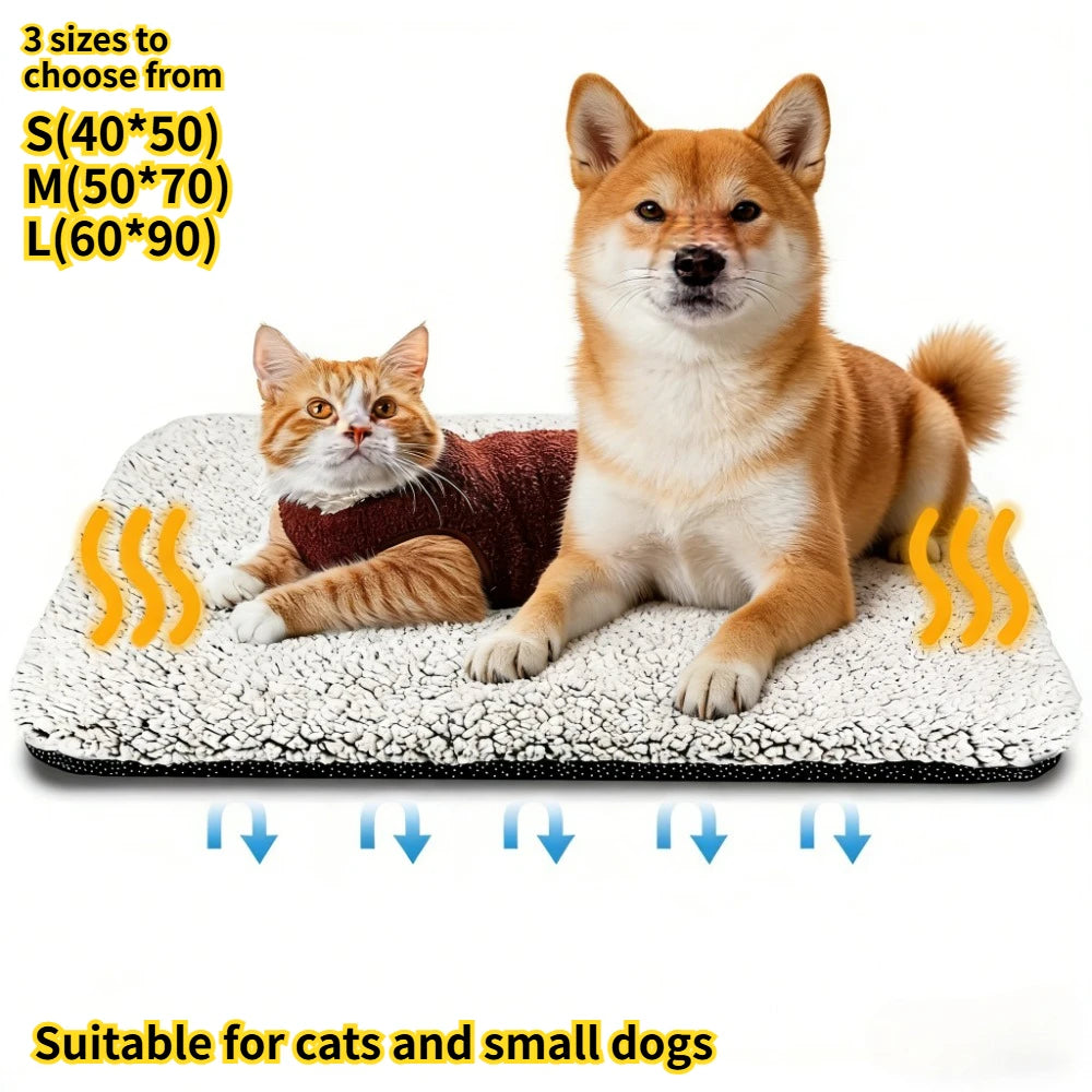 Self-Heating Pet Pads Blanket Puppy Pad Warm Cushion Mat for Cats Dogs Washable Pets with Thermal Cats Dogs Bed