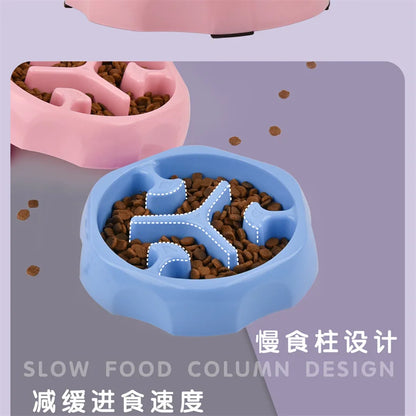 Pet Supplies Color Slow Feeder Cat Bowl Anti-choking Plastic Dog Puzzle Food Bowl, Dog Water Basin For Anxiety Relief