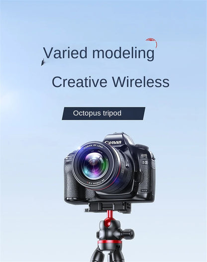 FGCLSY 2025 Flexible Octopus Tripod for iPhone smartphone Camera DSLR 2in1 Design With Phone Holder Side Cold Shoe 1/4'' Screw