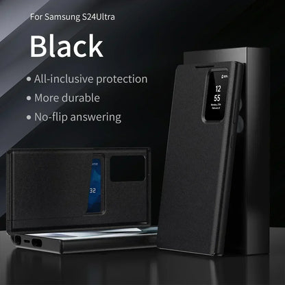 Original High Quality Smart Display LED View Windows Case For Samsung S25 Ultra S24 S23 S22 Plus Flip Wallet Card Phone Cover