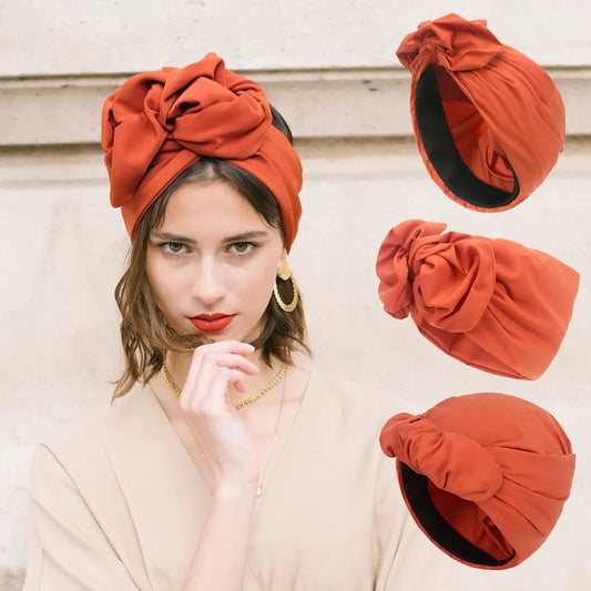 Woman Muslim Headscarf Cap Cotton Headband African Head Wraps Elegant Retro Turban for Ladies Beanies Caps Muslim Headpiece by PDG ibma