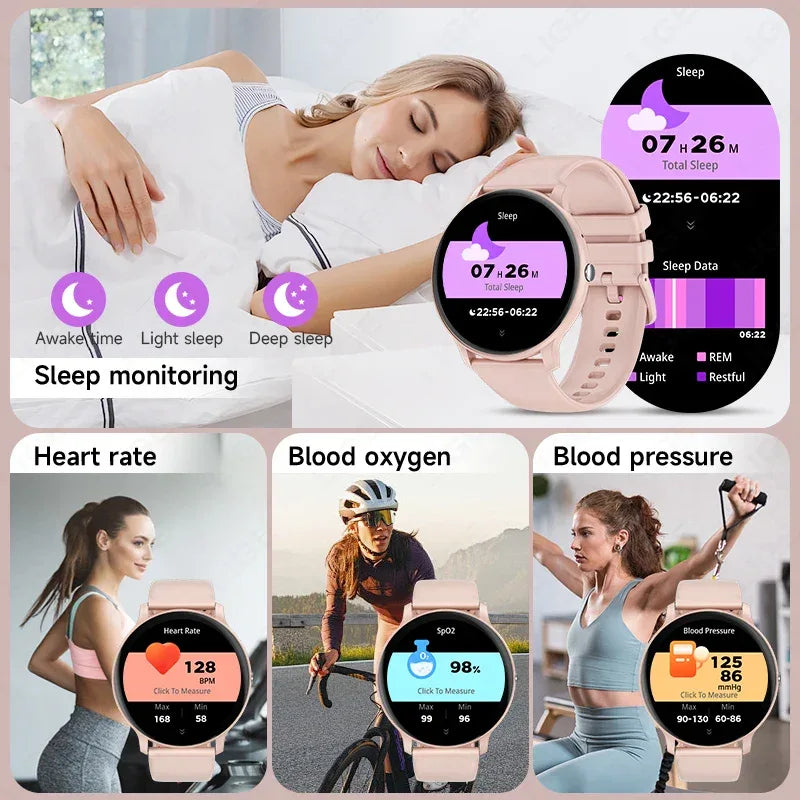 LIGE Smart Watch Women 1.39'' Full Touch Screen Custom Dials Wristwatch Bluetooth Call Blood Oxygen Monitor Sport Smartwatch Men