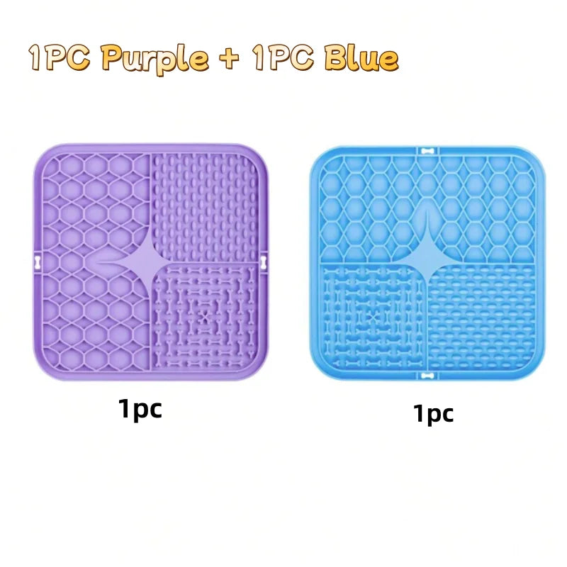 Pet Lick Silicone Mat Slow Feeder Dog Food Plate Bathing Distraction Sucker Training Feeder Supplies for Dogs