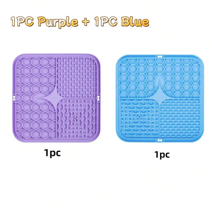 Pet Lick Silicone Mat Slow Feeder Dog Food Plate Bathing Distraction Sucker Training Feeder Supplies for Dogs