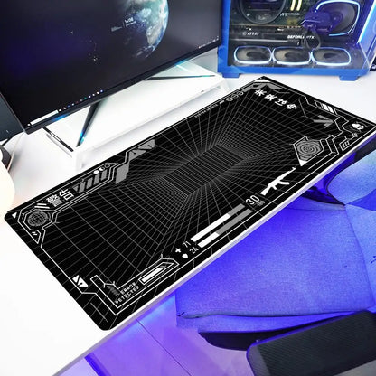 Perspective Grid Desk Mat Gaming Mat Pad on The Table Office Gamer Accessorie Keyboard Mat White Mouse Pad Mouse Carpet  playmat