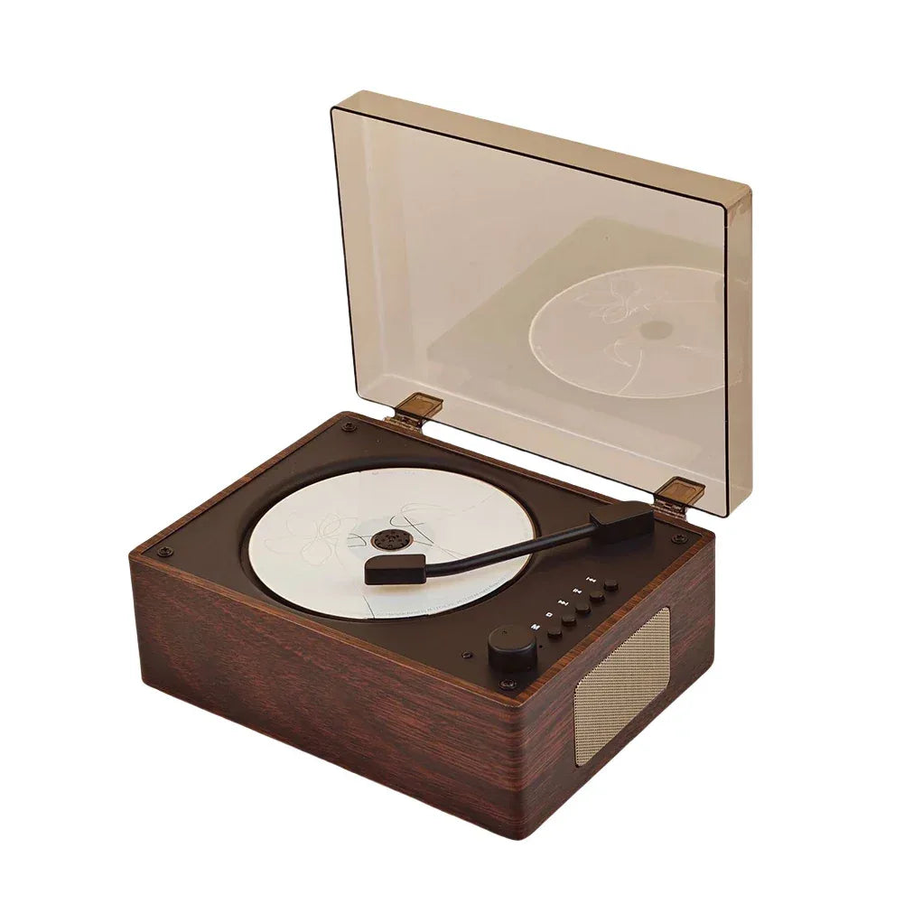 Retro CD Player Rechargeable Support CD BT USB 3.5mm AUX Portable CD Player Bluetooth-Compatible 5.0 Wireless Speaker Home Decor