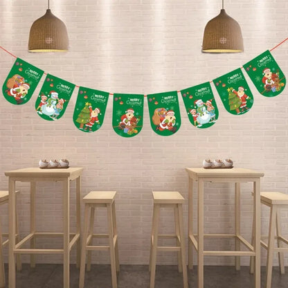 Christmas Banner Tree Ornaments Merry Decoration for Home 2025 Santa Claus Pendant Xmas Gifts New Year 2026 Flag Party Pulling