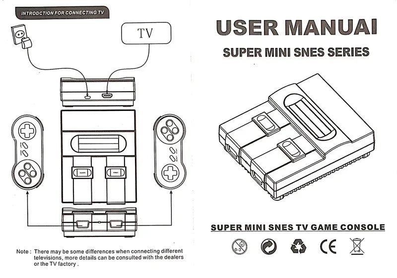 Retro Game For Snes 8 Bit Games Retro Mini TV Video Game Console With 821 Built-in Games For Snes Two Gamepads AV Out