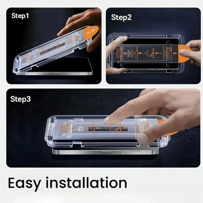 2Pcs Ultra HD Tempered Glass For iPhone 17 16 15 14 13 Pro Max Air 16e 12 11 Pro 15 14 Plus XS XR One Click Easy Install Glass