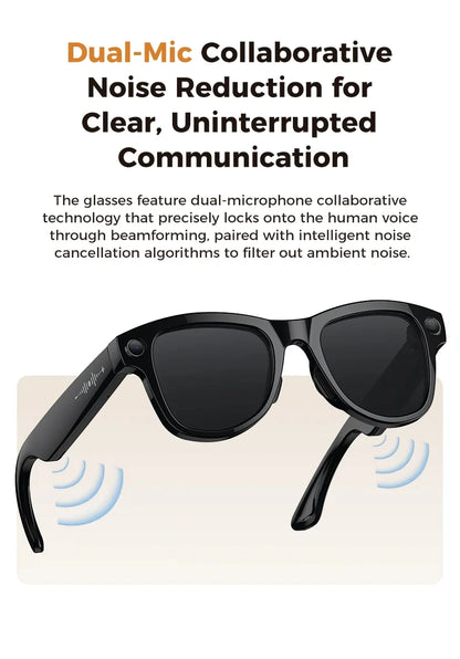 2026 New 8MP Camera Smart AI Glasses 3600mAh Charging Case Power Bank 1080P HD Camera ChatGPT 32GB Translation Video Sunglasses