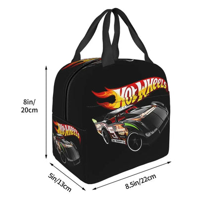 Custom Hot Wheels For Fans Thermal Insulated Lunch Bag Cartoon Sport Car Portable Lunch Container Travel Multifunction Food Box