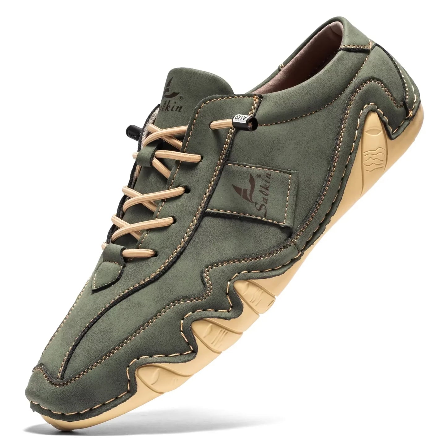 2024 Hand Sewn Leather Shoes for Men Light Outdoor Walking Casual Shoes Big Size 47 48 Slip-On Driving Loafers Men