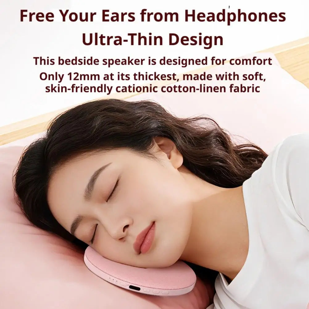 Bluetooth Speaker Under Pillow For Sleep Portable Ultra Slim White Noise Sleep Audio Air Bone Conduction Home Relax Rechargeable