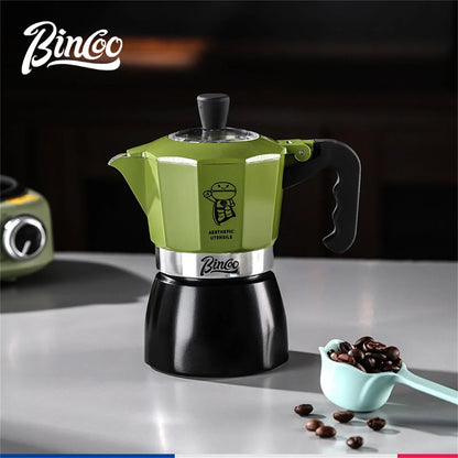 Bincoo Double valve Moka Pot Set Electric Stove Coffee Pot Household Italian Espresso Machine Mocha Pot Barista Accessories 220V