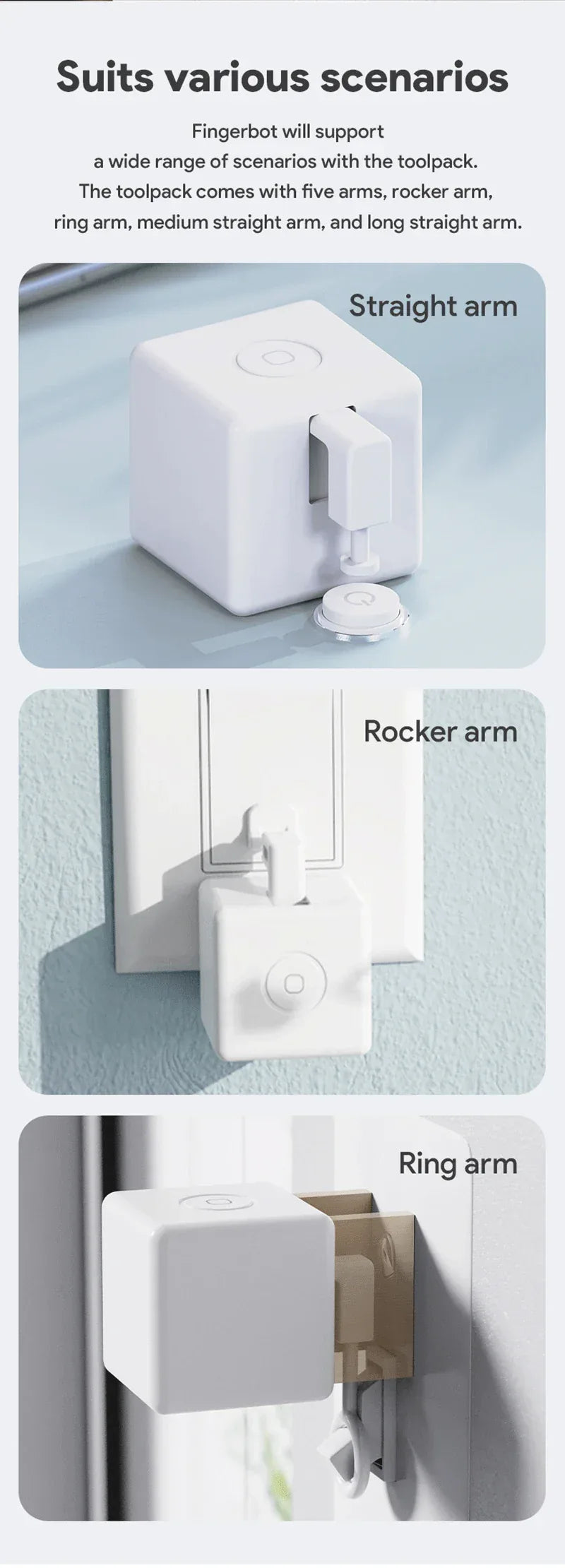New Zigbee Smart Fingerbot Plus Switch Button Pusher Touch Arms Fingerbot Tuya Smart Life Control Work with Alexa Google Alice