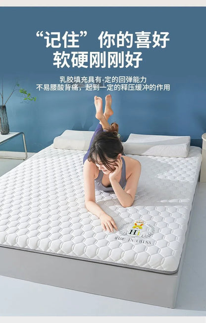 ‌A-Class Soybean Fiber Mattress, Thickened Anti-Bacterial Latex Topper, Breathable Silent Bed Pad, Skin-Friendly Tatami Cushion