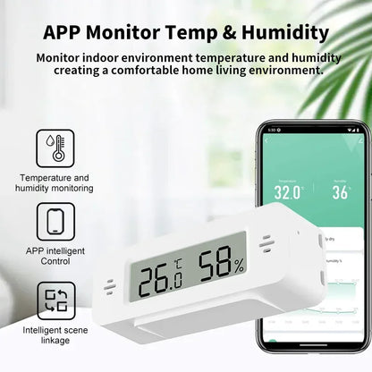 Tuya WiFi Zigbee Mini Temperature Humidity For Smart Home Thermometer Hygrometer APP Remote Work with Google Home Yandex Alexa