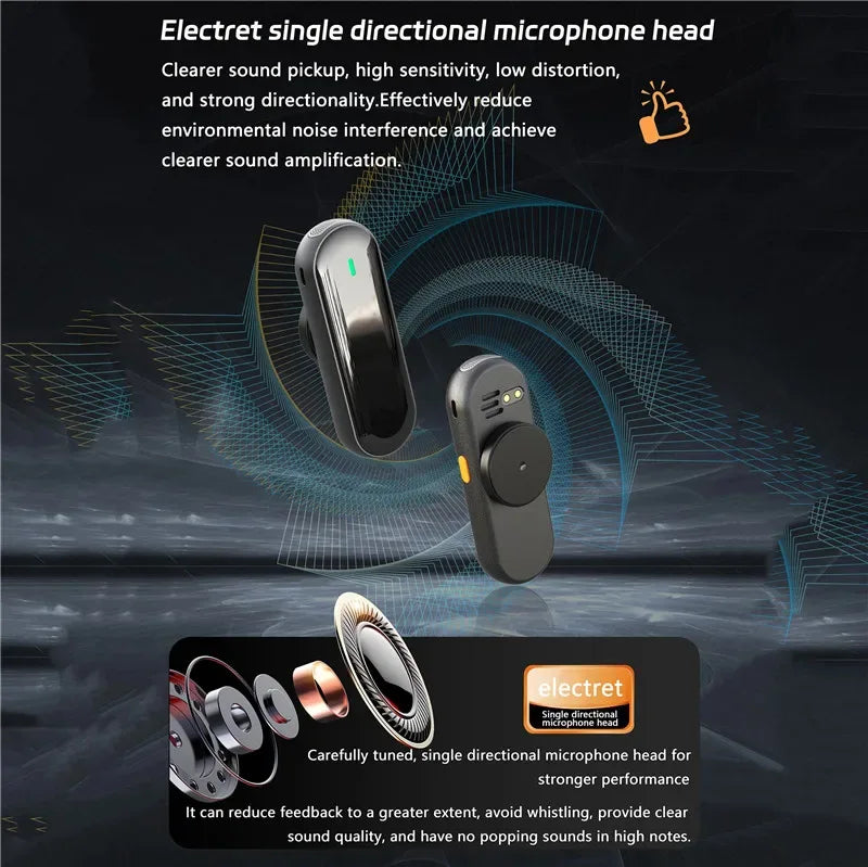 2.4G Wireless Voice Amplifier Megaphone Rechargeable With Lavalier Microphone Bluetooth Speaker Teacher School Tour Guide