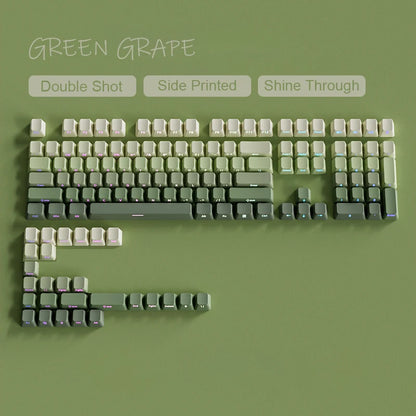 Babysbreath Side Print Shine Through Keycap Cherry Profile Double Shot PBT Keycaps 130 Key for Cherry MX Switches Gamer Keyboard