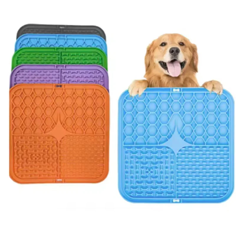 Pet Lick Silicone Mat Slow Feeder Dog Food Plate Bathing Distraction Sucker Training Feeder Supplies for Dogs