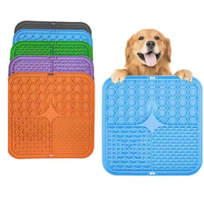 Pet Lick Silicone Mat Slow Feeder Dog Food Plate Bathing Distraction Sucker Training Feeder Supplies for Dogs