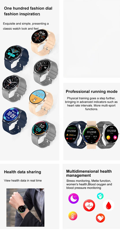 New Health Smart Watch ECG Heart Rate Blood Oxygen Blood Pressure Monitoring Bluetooth Call GPS Movement Trajectory Smartwatches