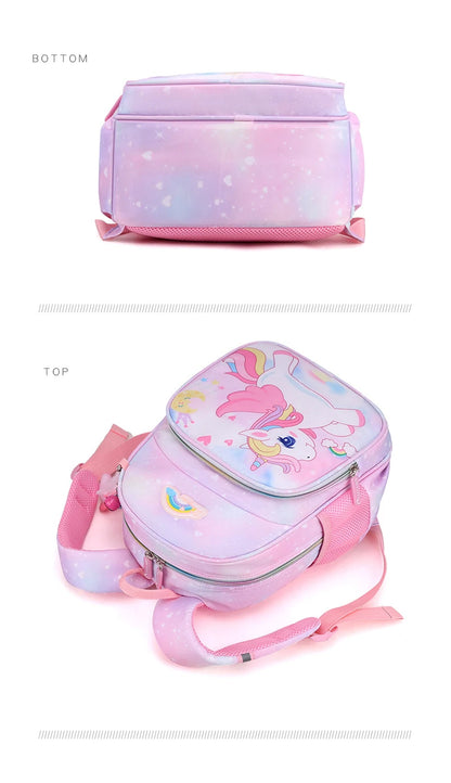 New Unicorn Backpack For Girls Cartoon Pink Princess School Bags Kids Satchels Kindergarten Bookbag Mochila Infantil Escolar