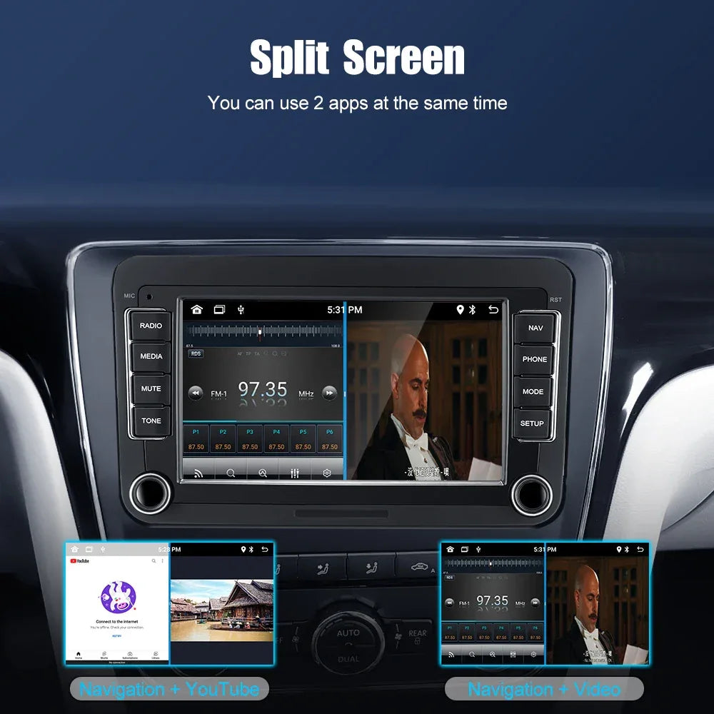 2 Din Android Car Radio Multimedia Player GPS WiFi Carplay For VW Volkswagen Skoda Octavia golf 5 6 touran passat B6 polo Jetta