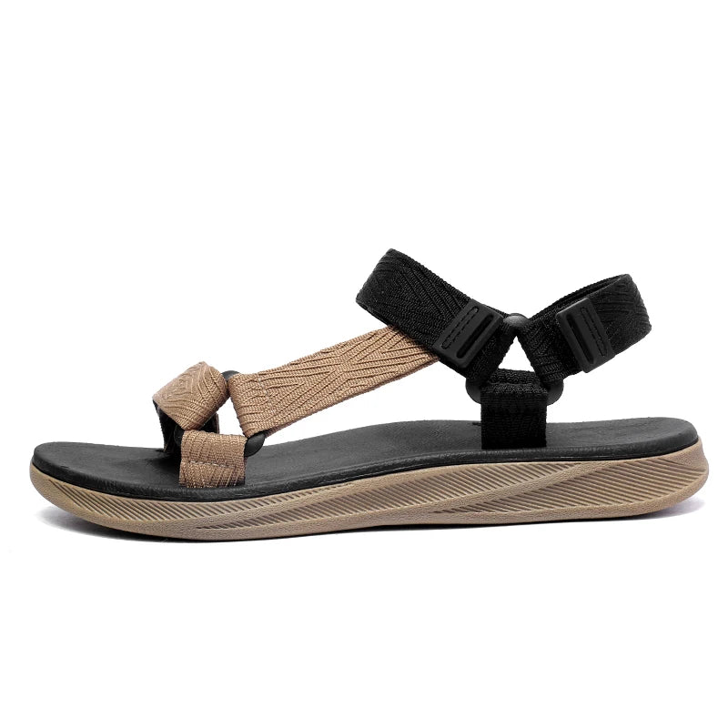 Black Men's Outdoor Casual Arch Support Sandals Anti-Slip Breathable Beach Holiday Sports Sandals for Summer Walking Size 40-45