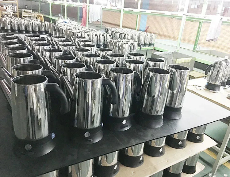 1.8L Electric Coffee Percolator 12 Cup Stainless Steel Coffee Pot with Keep Warm Function Reusable Filter Basket Coffee Maker