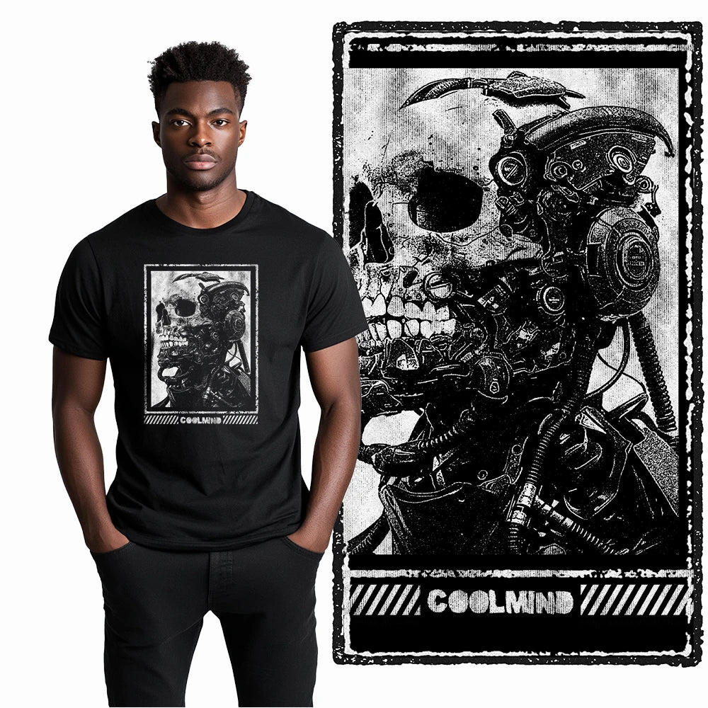 Coolmind U4 Streetwear Cool Print Exclusive Graphic T shirt fo men 100% Cotton Big Size vintage BLACK men's novelty tee shirt