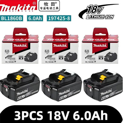 Original Makita 6Ah for Makita 18V Battery BL1830B BL1850B BL1850 BL1840 BL1860 BL1815 Replacement Lithium Battery