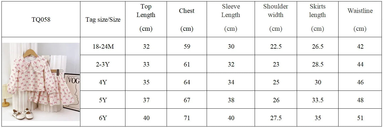 Bear Leader Girls Clothing Autumn Doll Collar Shirt and Cute Bow Print Skirt Sets Clothes Children's Sweet Costumes 100%Cotton