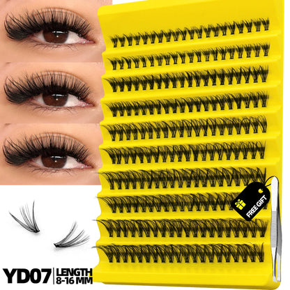 GROINNEYA Cluster Lashes Natural Eyelash extension Volume Individual Lashes Mixed Tray Faux Mink Lashes Cilias Makeup