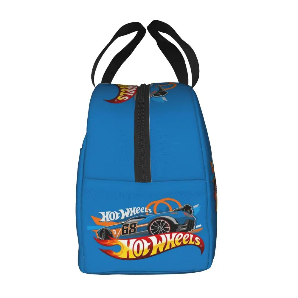 Custom Hot Wheels For Fans Thermal Insulated Lunch Bag Cartoon Sport Car Portable Lunch Container Travel Multifunction Food Box