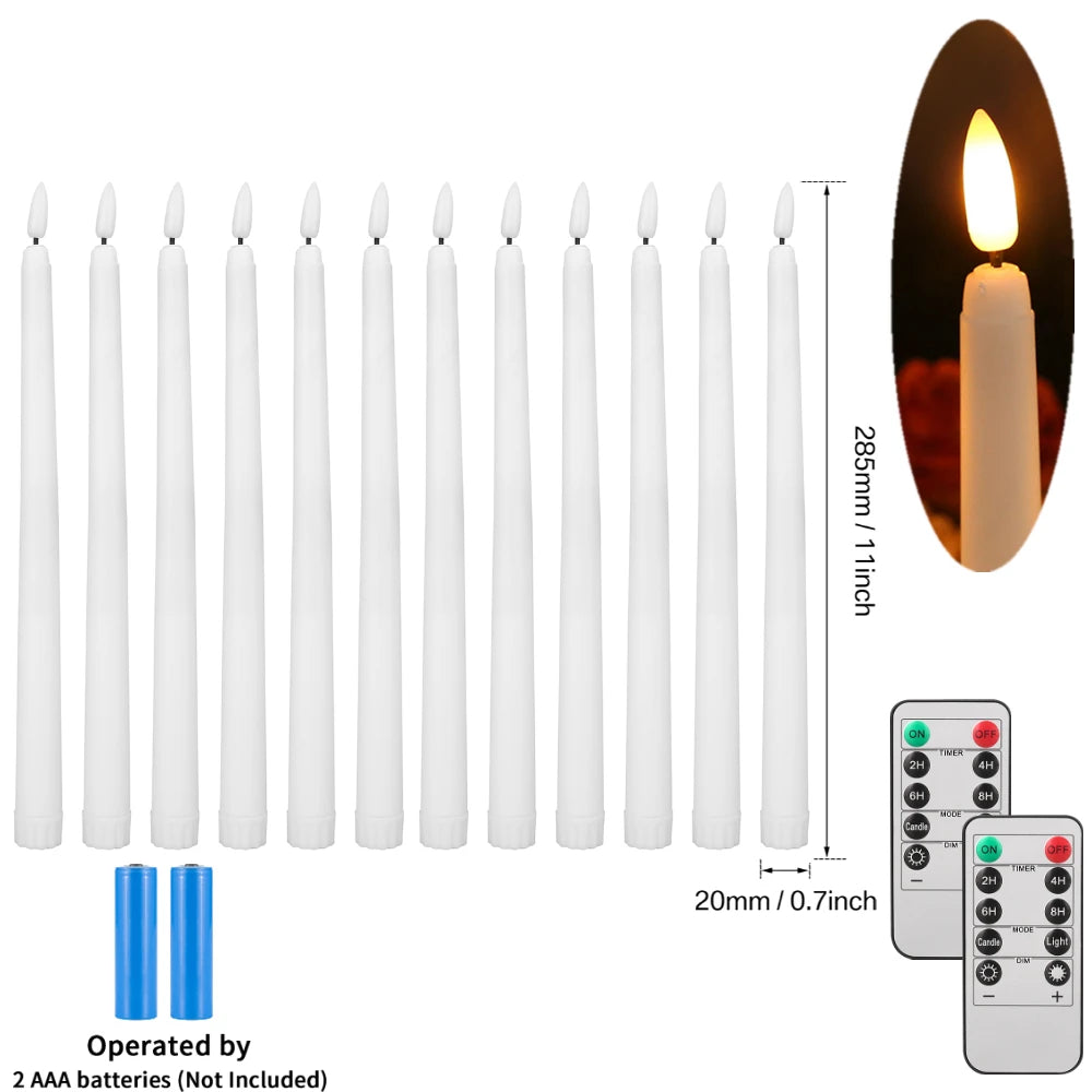 Lot de 6 bougies décoratives LED sans flamme, à piles, avec télécommande et minuterie, pour la maison, les fêtes et les mariages.