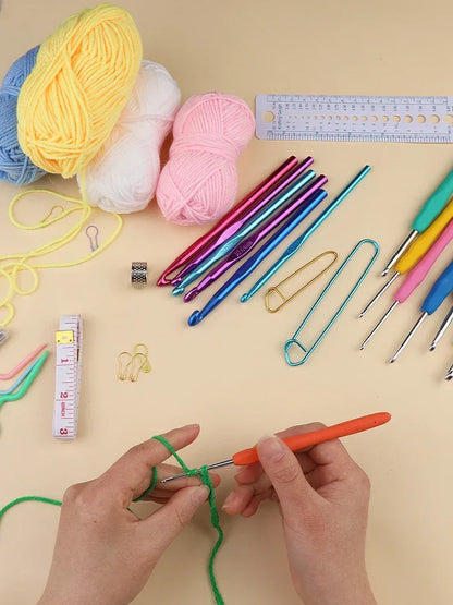 KRABALL Knitting Crochet Hook Set Home Use Sewing Tool DIY Craft Crochet Knit Markers Needles Tools Weaving Accessories With Bag