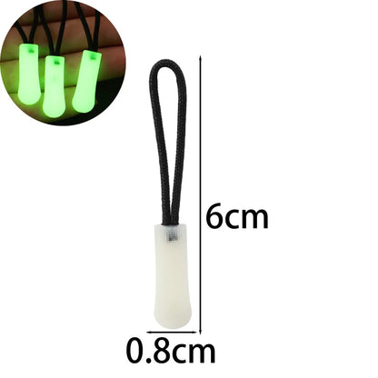 30-3pcs Luminous Zipper Pull Rope Glow in The Dark Zipper Head Anti-lost Backpack Clothes Jackets Slider DIY Repair Sewing Tool
