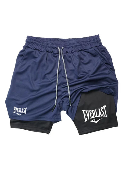 Men Running Shorts 2 in 1 Double-deck Sport Shorts Sportswear Gym Fitness Short Pants Training Jogging Bottom Men's Clothing