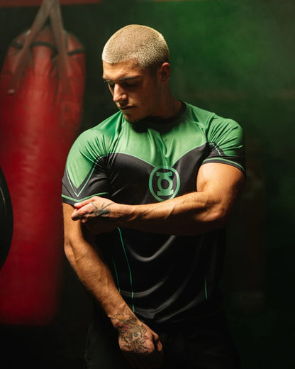 Summer New DC Comics Special Edition Green Lantern Printed Quick-Dry Sports Training Wear Men's Loose Breathable Sports T-shirt