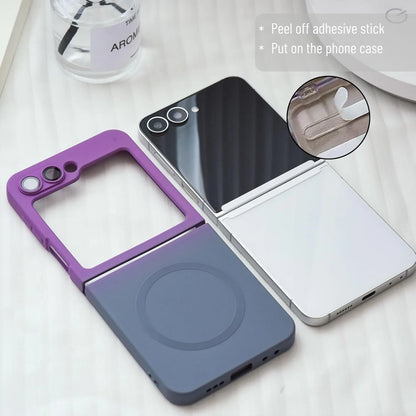 Luxury Gradient Case for Samsung Galaxy Z Flip 8 7 6 5 4 3 Soft Silicone Magnetic Charging Cover for Samsung ZFlip 6 7 8