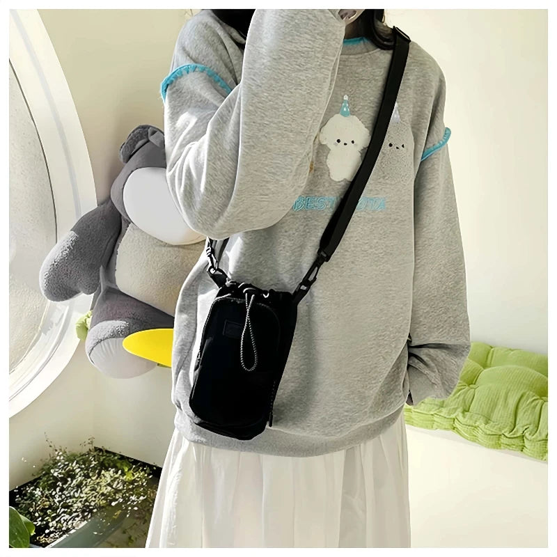 Outdoor Water Cup Pocket Portable Water Bottle Bag Insulated Cup Holder with Pockets for Phone, Keys Water Cup Protective Cover
