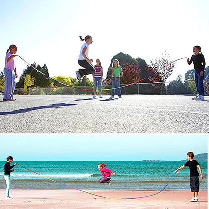 Colorful 5m Rainbow Skipping Rope - Long Children Students Speed Skipping Rope -fit Jump Rope With Anti-Slip Handle