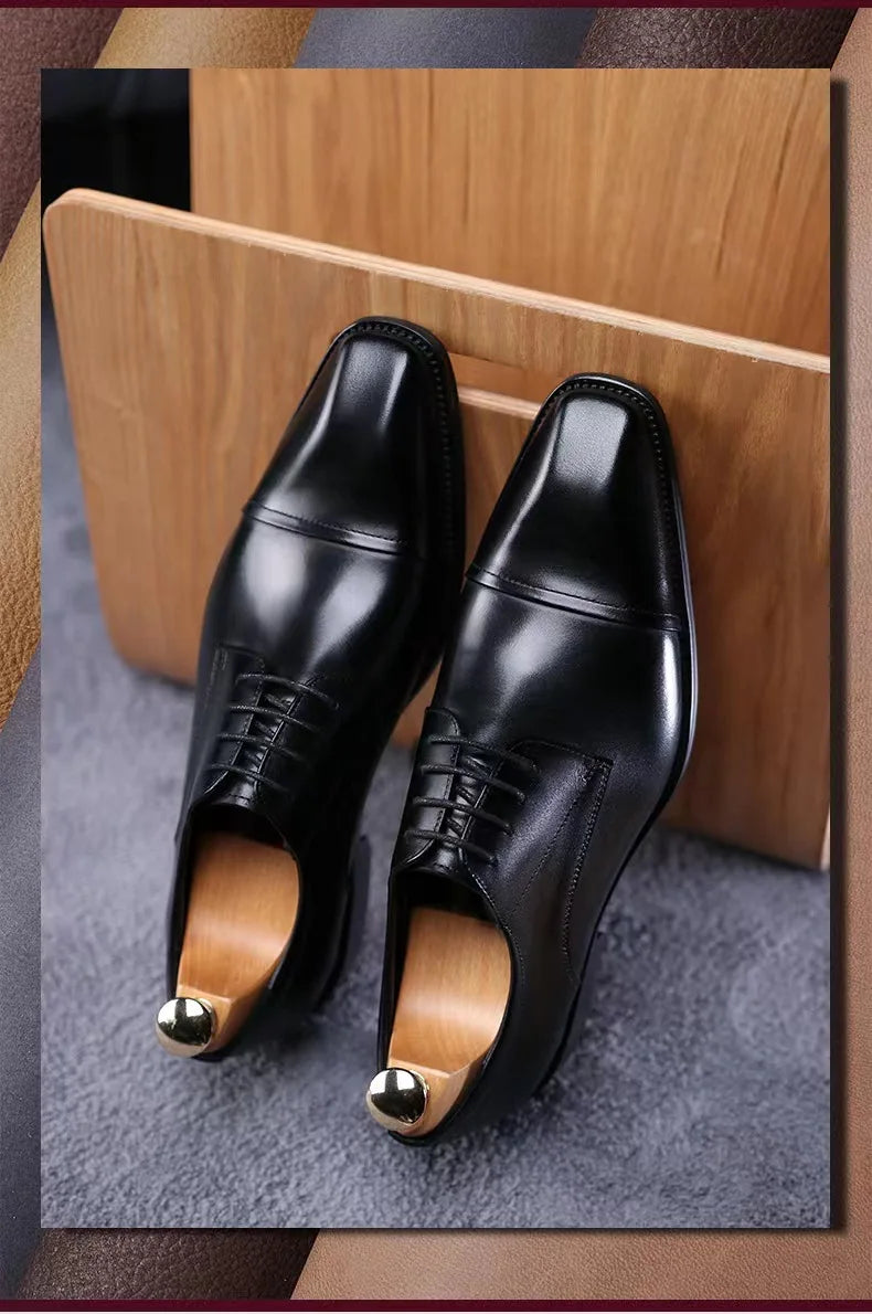 Business Formal Black Leather Shoes Mens Fashion Casual Dress Shoes Classic Italian Formal Oxford Shoes For Men Zapatos Hombre