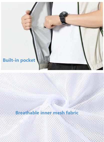 Summer cooling & heatstroke prevention fan vest, refrigerated outdoor waistcoat, fan work jacket, cooling vest, unisex style.