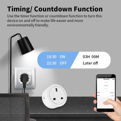 UK Zigbee Smart Plug with Energy Monitoring|Tuya Smart Life App Remote Control|Timer, Supports Alexa & Assistant|Device Sharing