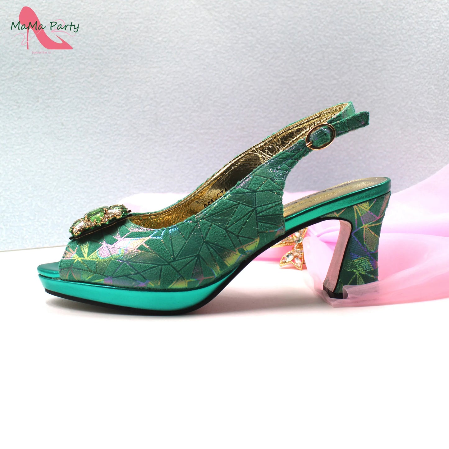 Fashion Peep Toe Sandals Italian Design Nigerian Shoes and Bag Set in Fuchsia Color Sweet Style for Wedding Party