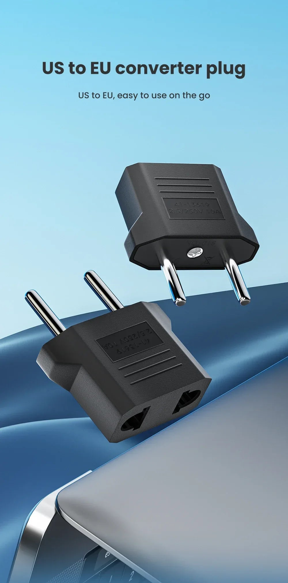 Uyellow US To EU Plug Adapter EU Euro KR Plug Adapter Travel KR Adapter Electric EU KR Plug Converter Power Socket Europe