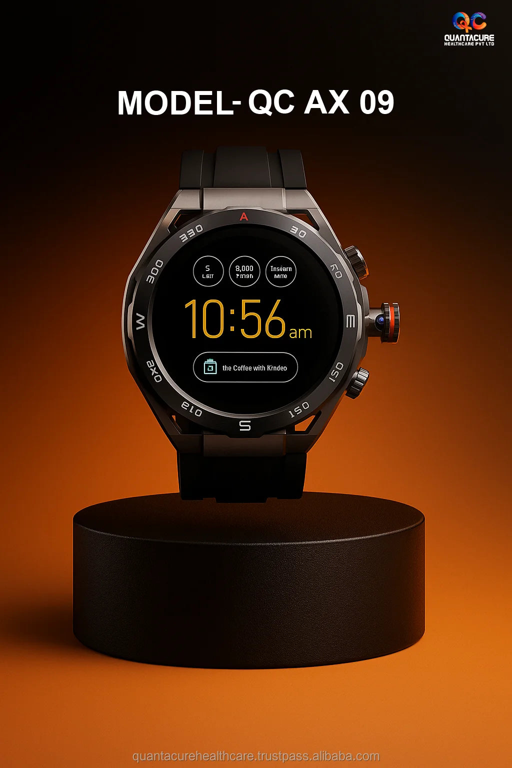 2025 QC AX09 HW18 Circular Android Smartwatch 4G GPS Navigation 4+64GB WiFi Rotating Camera Video Call Health NFC IP67