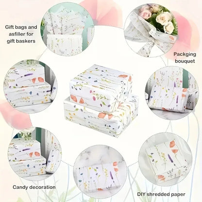 20 Sheets Lavender Print Tissue Paper - Semi-Transparent Perfect for Christmas Birthdays Weddings Valentine's Day 14x20 Inches